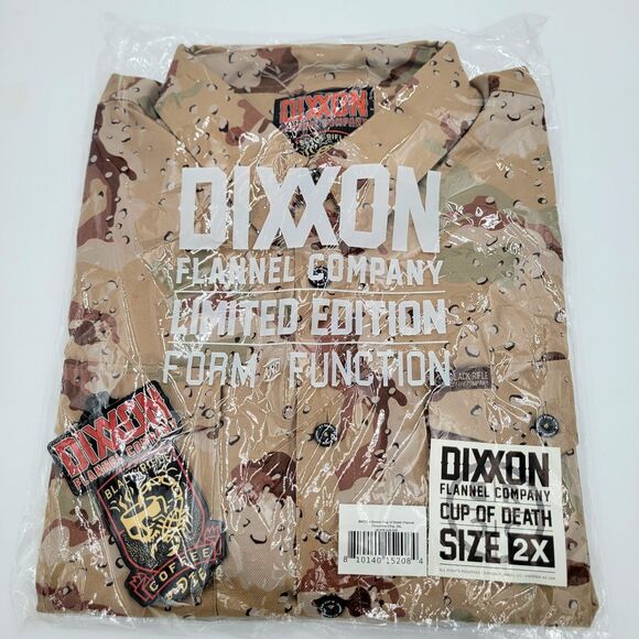 DIXXON Other - Dixxon Flannel x BRCC Cup Of Death Flannel Camo Button Plaid Shirt Men's 2XL NWT